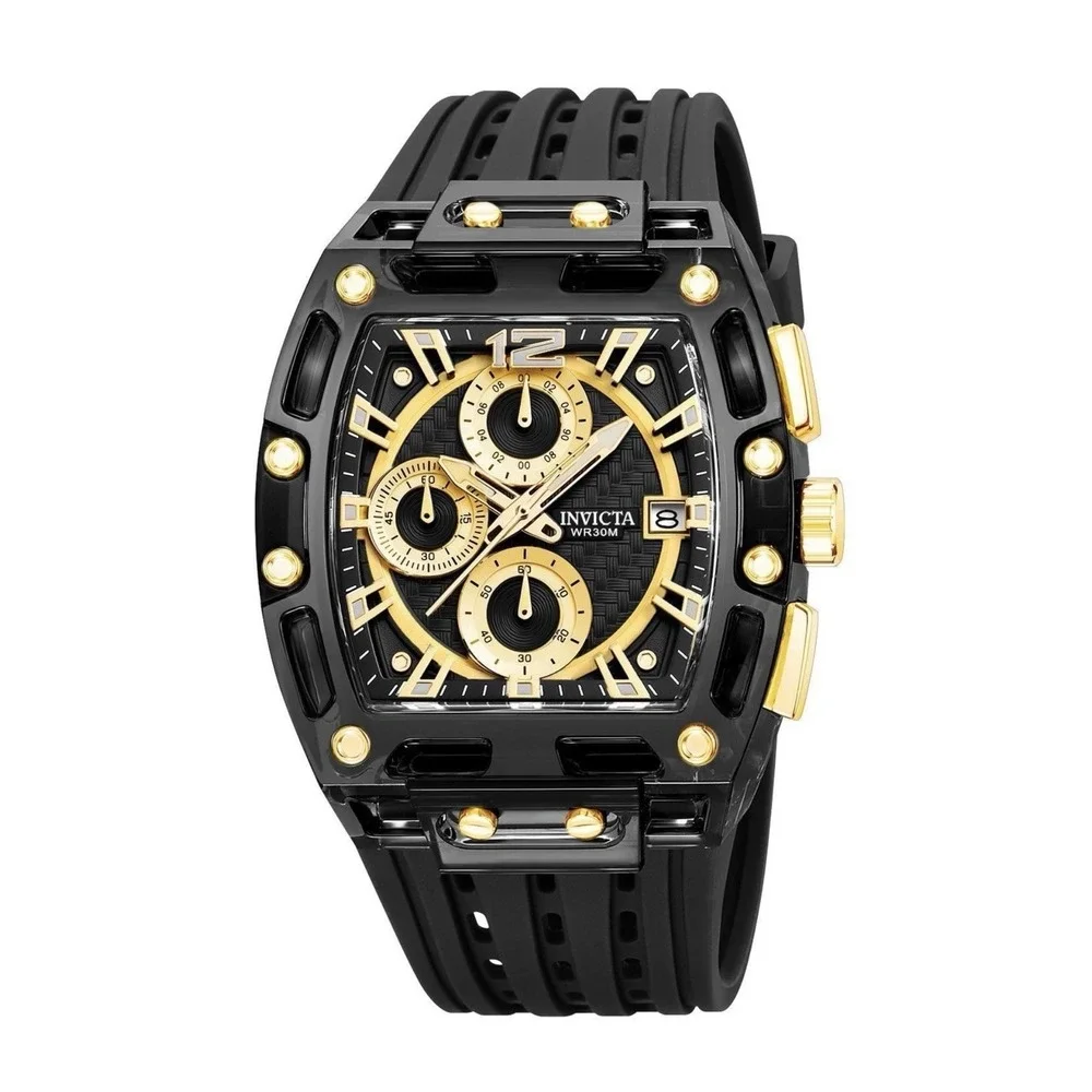 Invicta S1 Rally 70148 42mm Allogrip Chronograph Black Gold Men's Watch